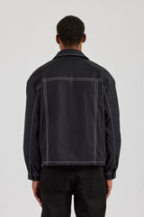 Contrast Stitch Utility Jacket - Black
