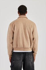 Textured Utility Bomber - Beige