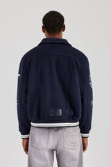 Varsity Badge Harrington Bomber - Navy