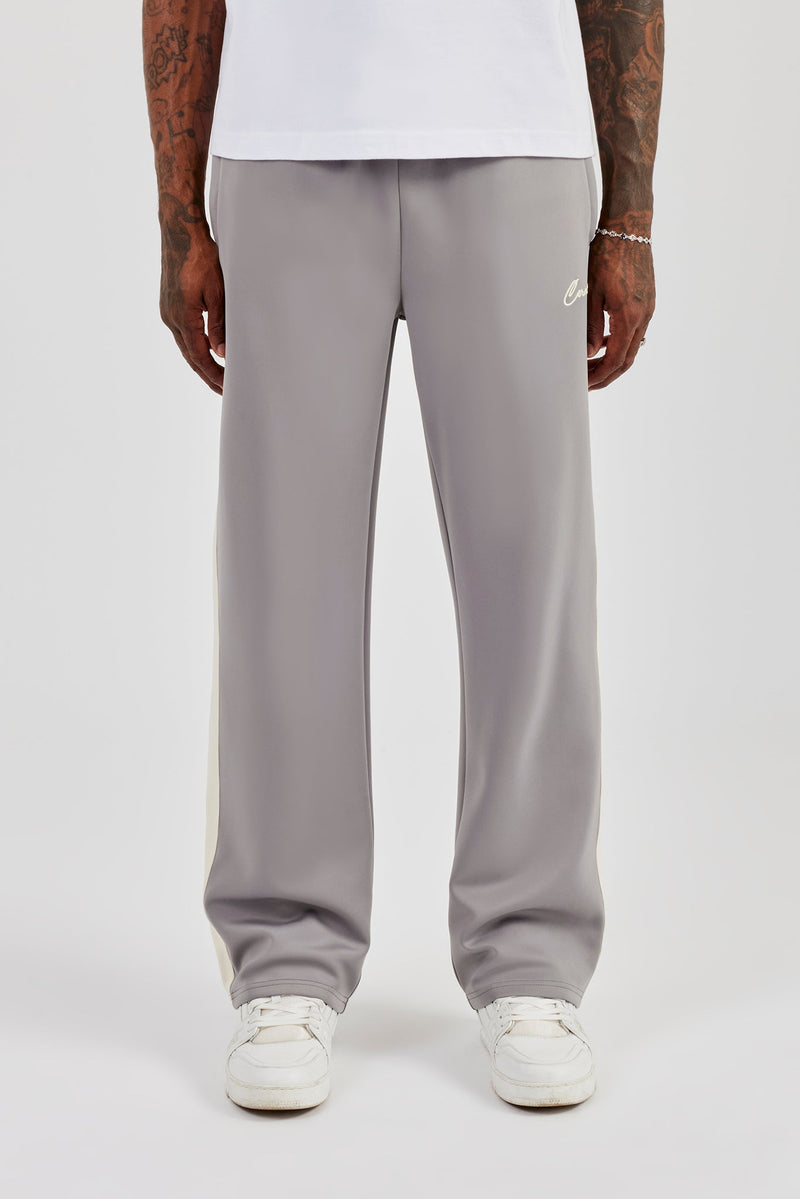 Poly Contrast Relaxed Trouser - Grey
