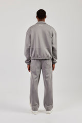 Poly Contrast Track Jacket & Relaxed Trouser - Grey