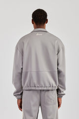 Poly Contrast Track Jacket - Grey