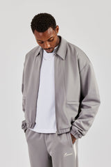 Poly Contrast Track Jacket - Grey