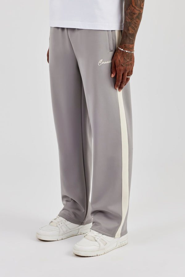 Poly Contrast Relaxed Trouser - Grey