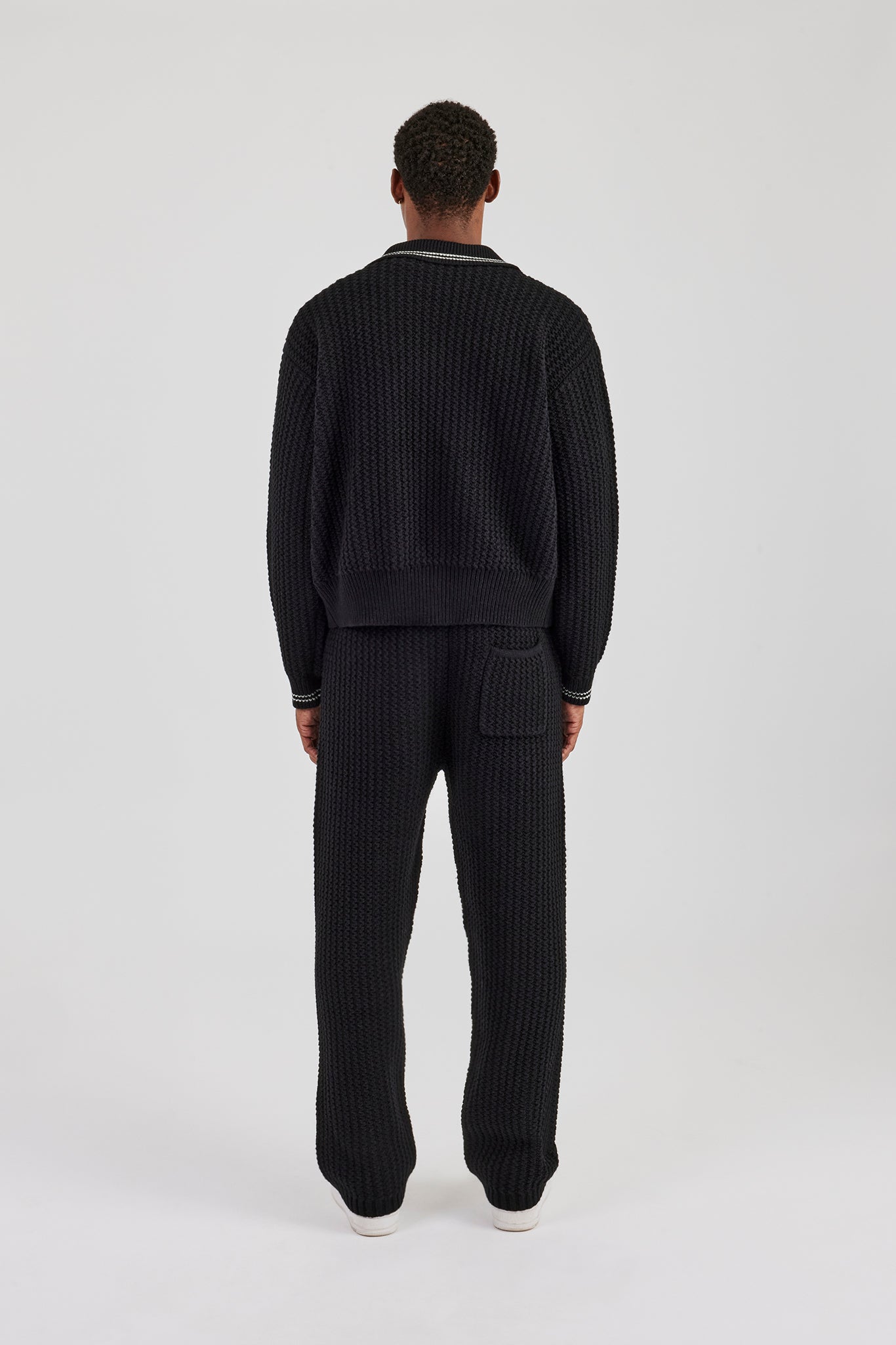 Knitted Harrington & Jogger - Black