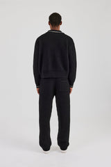 Knitted Harrington & Jogger - Black