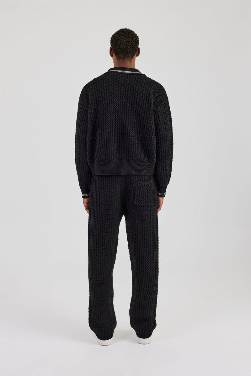 Knitted Harrington & Jogger - Black