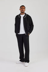 Knitted Sports Rib Jogger - Black
