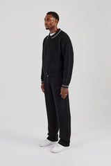 Knitted Harrington & Jogger - Black