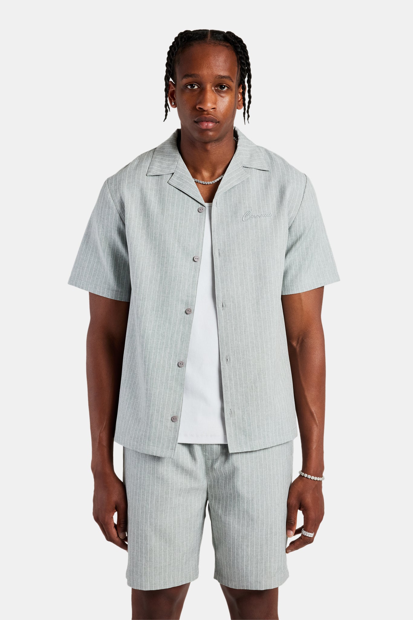 Striped Button Front Revere Shirt