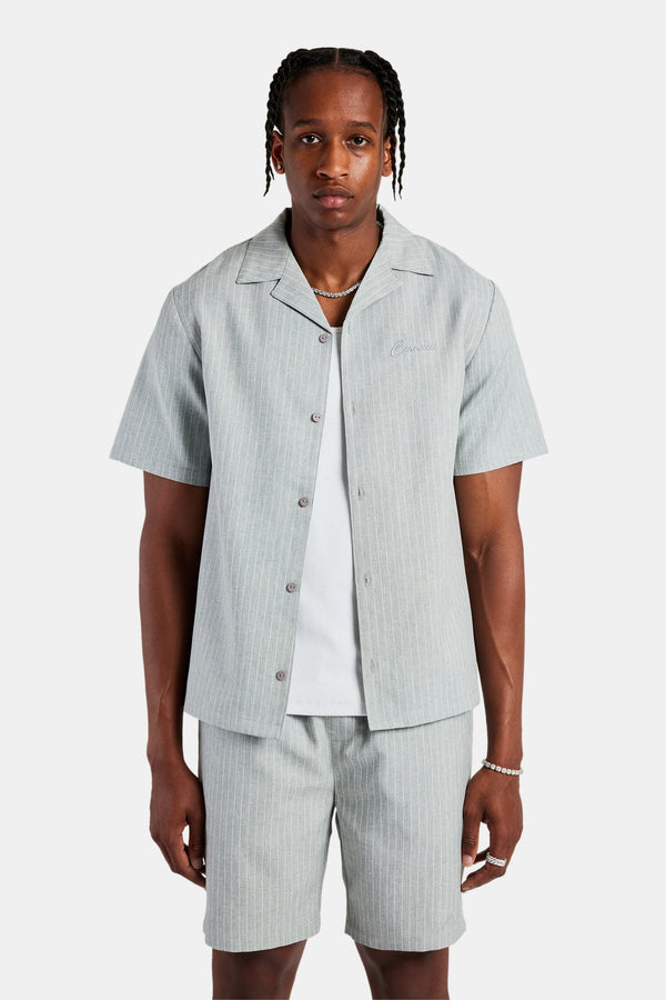 Striped Button Front Revere Shirt