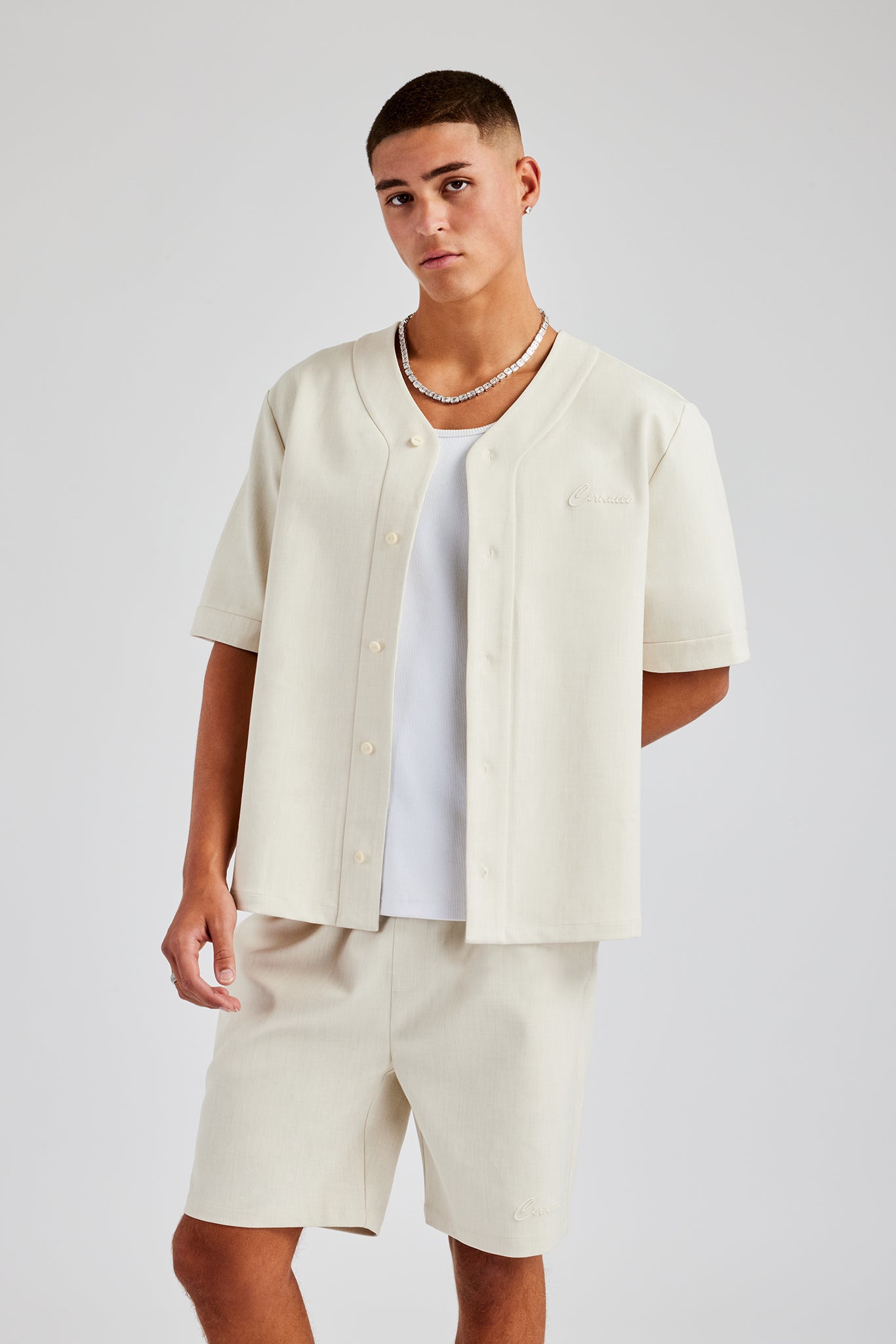 Woven Embroidered Baseball Shirt | Mens Shirts | Shop Plain Shirts