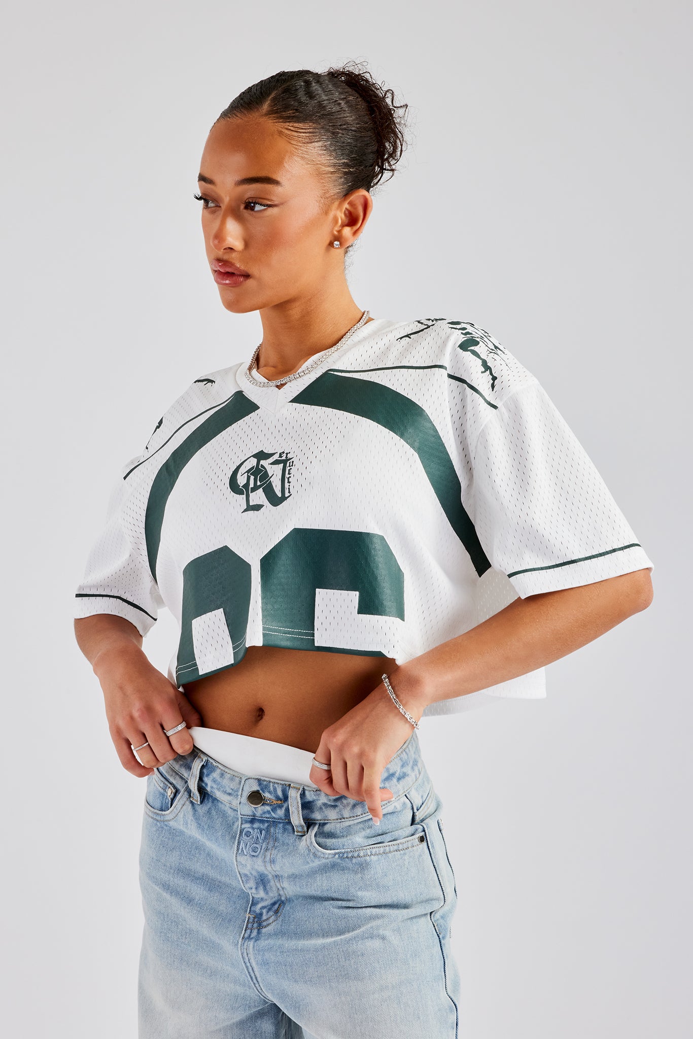 Mesh Cropped 86 Top - White | Womens Tees & Vests | Shop Crop Tops