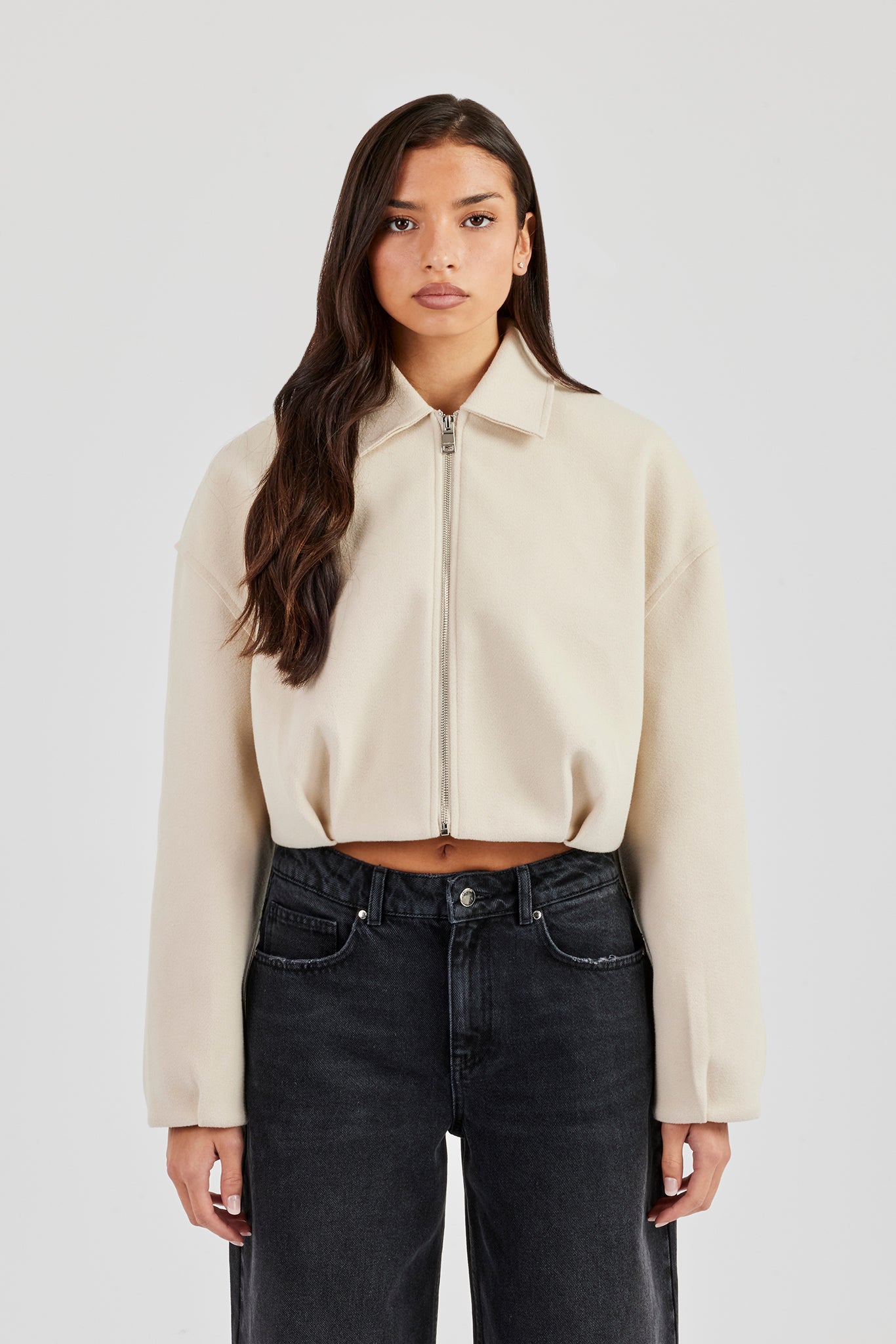 Wool Harrington Jacket - Off White