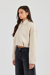 Wool Harrington Jacket - Off White