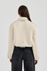 Wool Harrington Jacket - Off White