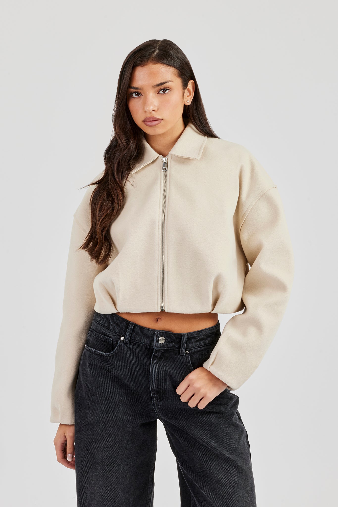 Wool Harrington Jacket - Off White