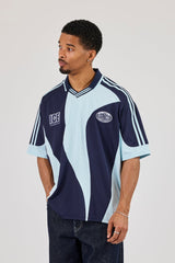 Cernucci Contrast Panel Football Top - Navy