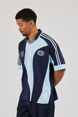 Cernucci Contrast Panel Football Top - Navy