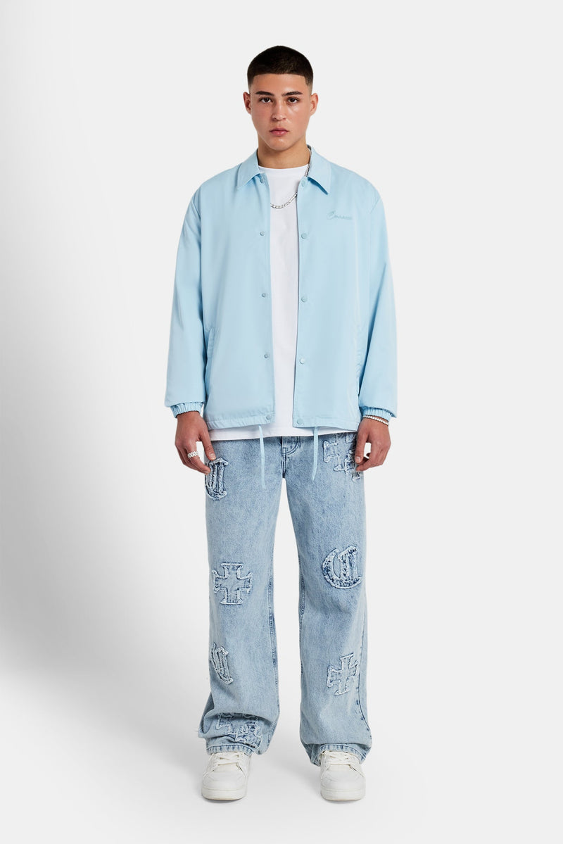 Coach Jacket - Light Blue | Mens Outerwear | Shop Jackets at CERNUCCI.COM Cernucci US Coach Jacket - Light Blue | Mens Outerwear | Shop Jackets at CERNUCCI.COM Cernucci US