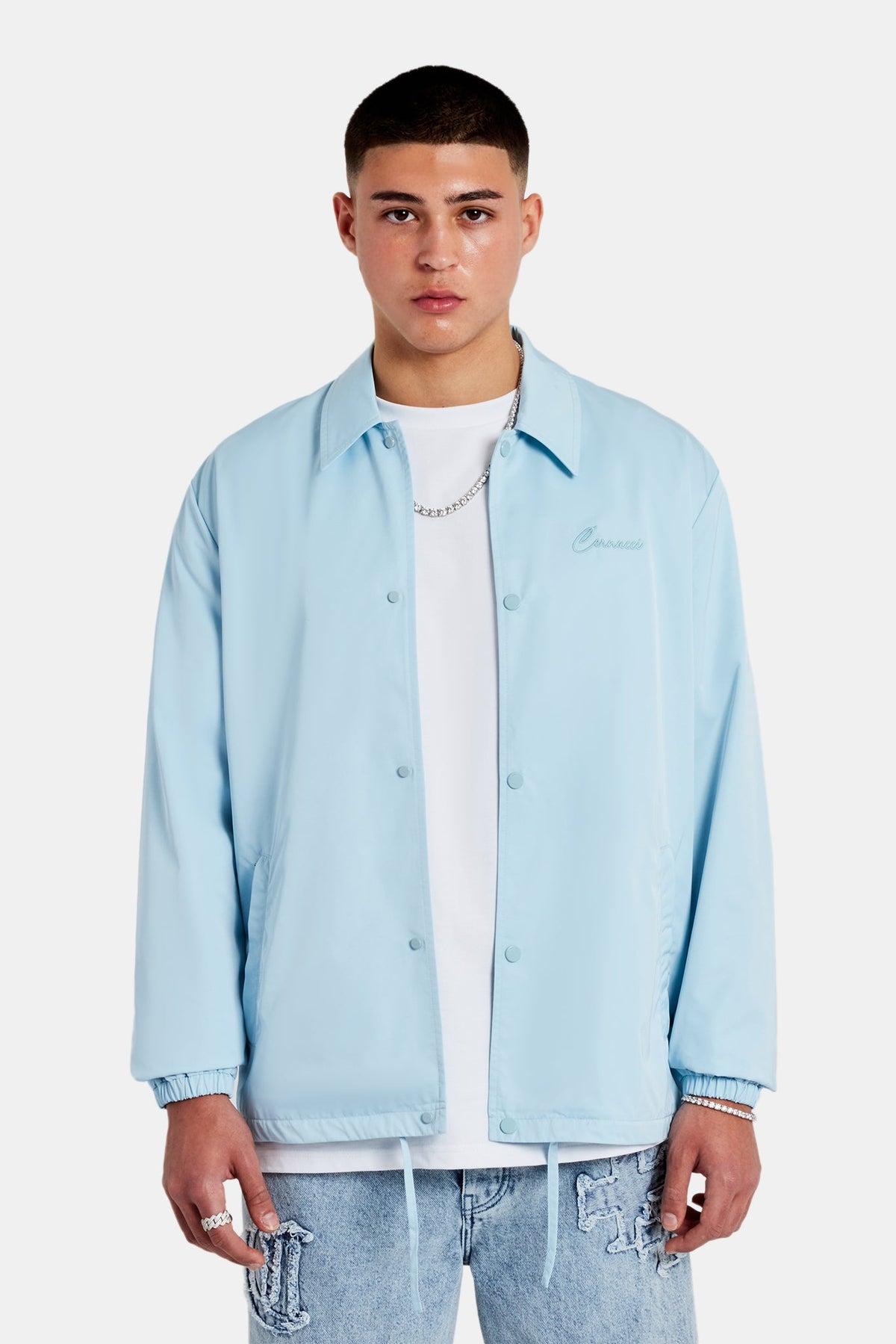 Coach Jacket - Light Blue | Mens Outerwear | Shop Jackets at CERNUCCI.COM Cernucci US Coach Jacket - Light Blue | Mens Outerwear | Shop Jackets at CERNUCCI.COM Cernucci US
