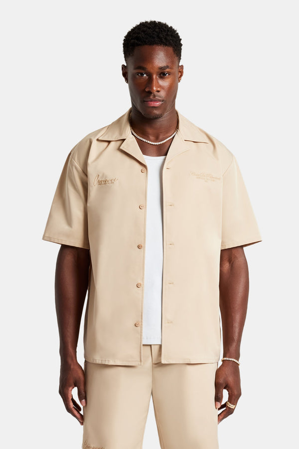 Nylon Embroidered Shirt - Sand