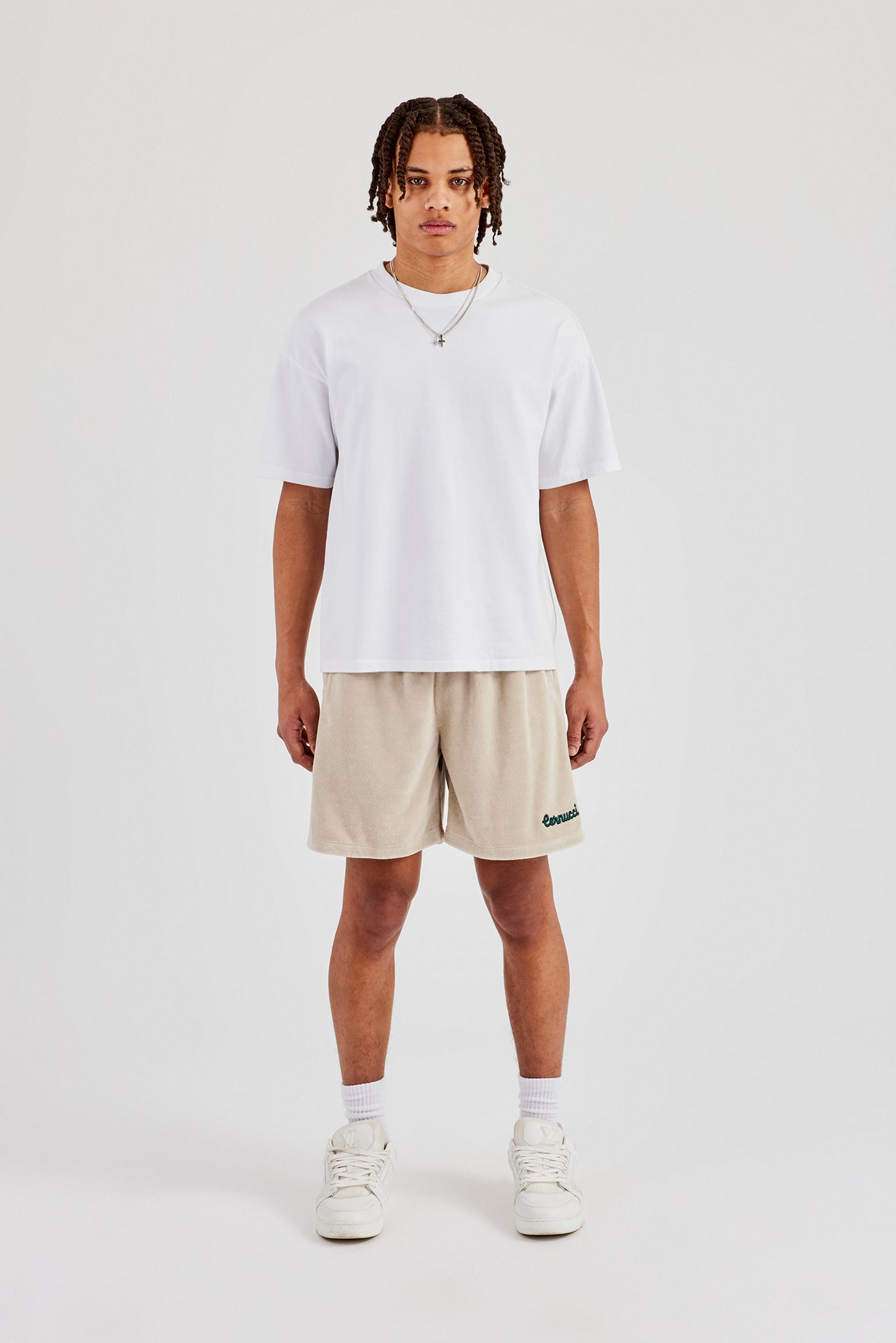 Towelling Relaxed Short - Off White
