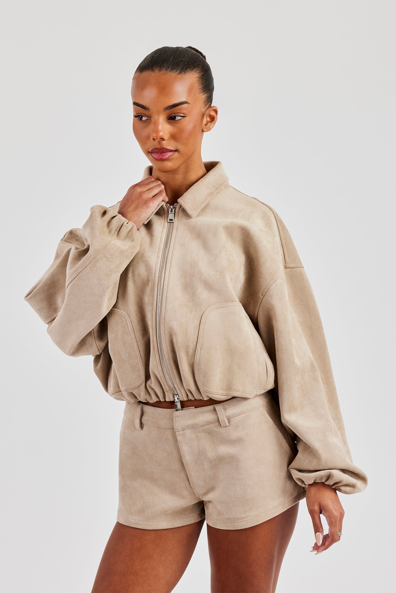 Suede Micro Short - Beige