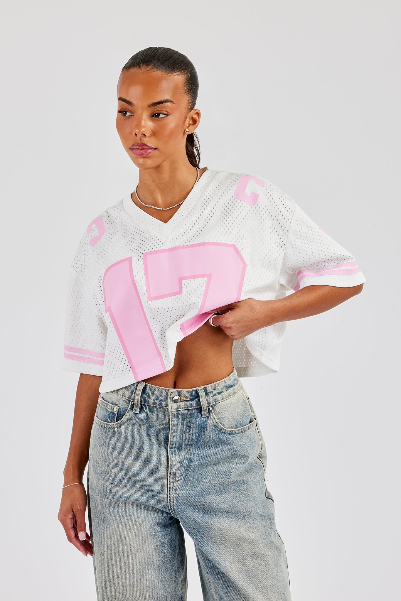 17 Mesh Cropped T-Shirt - White