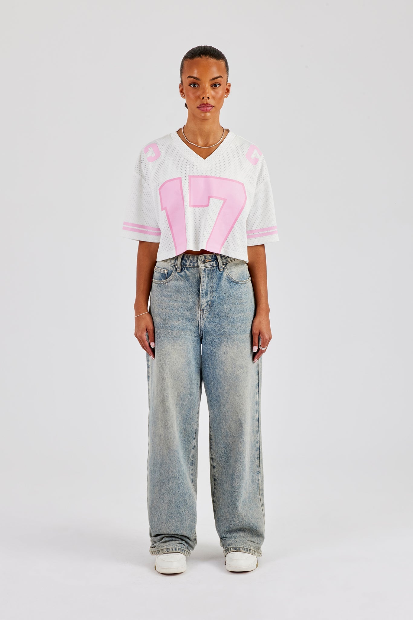 17 Mesh Cropped T-Shirt - White