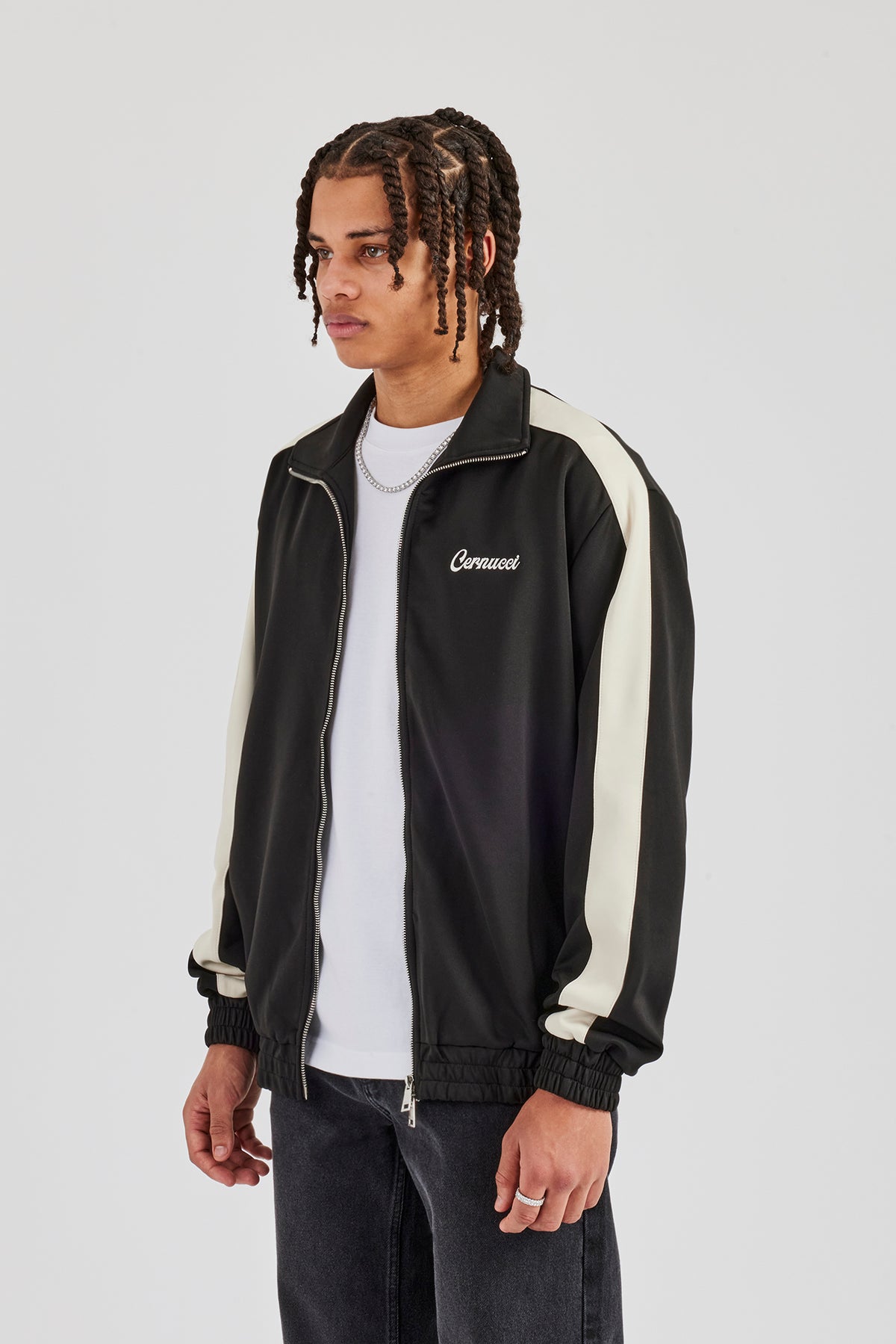 Contrast Panel Track Jacket - Black | Mens Outerwear | Shop 