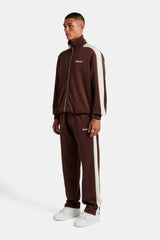 Contrast Panel Track Pant - Chocolate