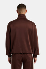 Contrast Panel Track Jacket - Chocolate