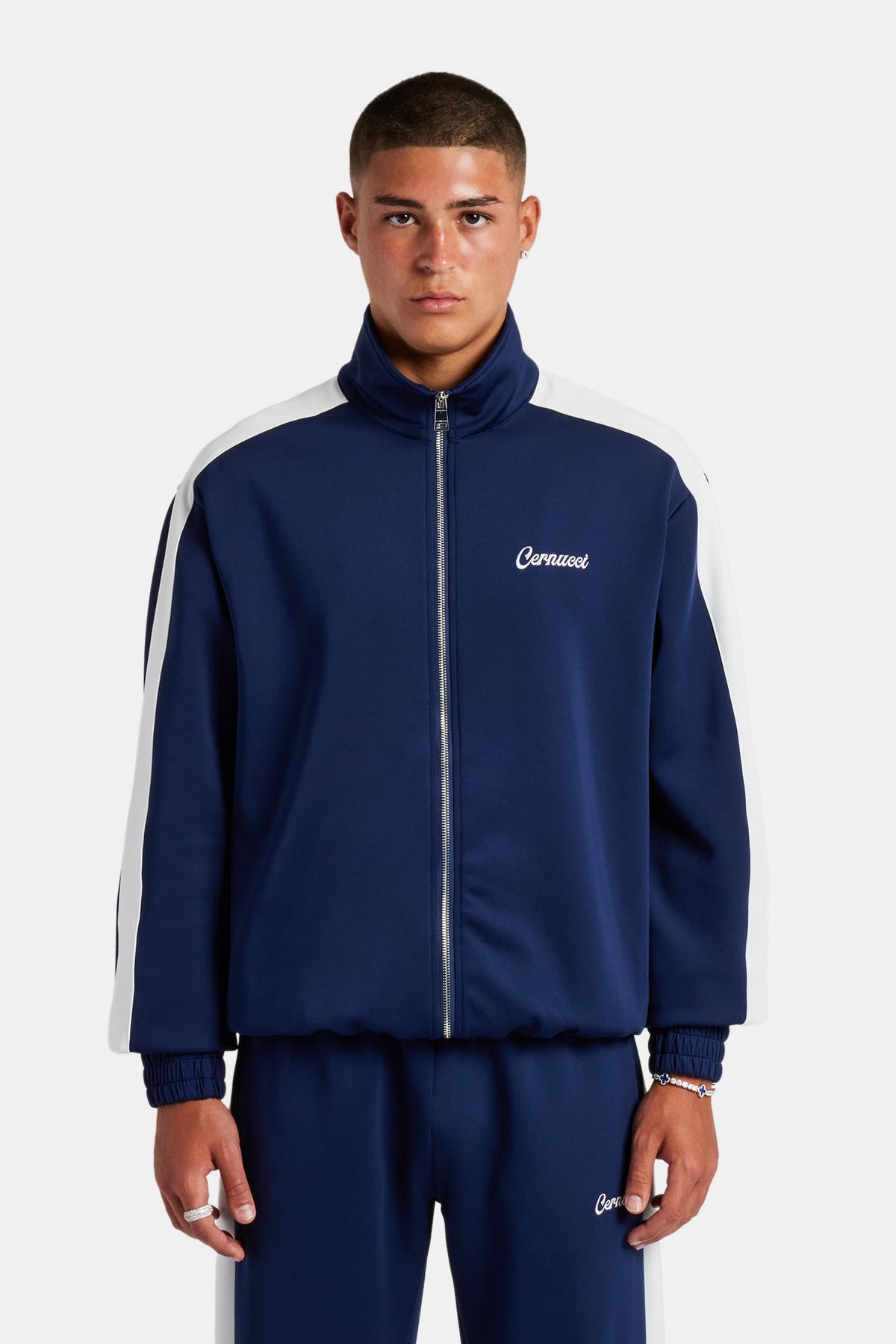 Contrast Panel Track Jacket - Navy | Mens Outerwear | Shop Jackets 