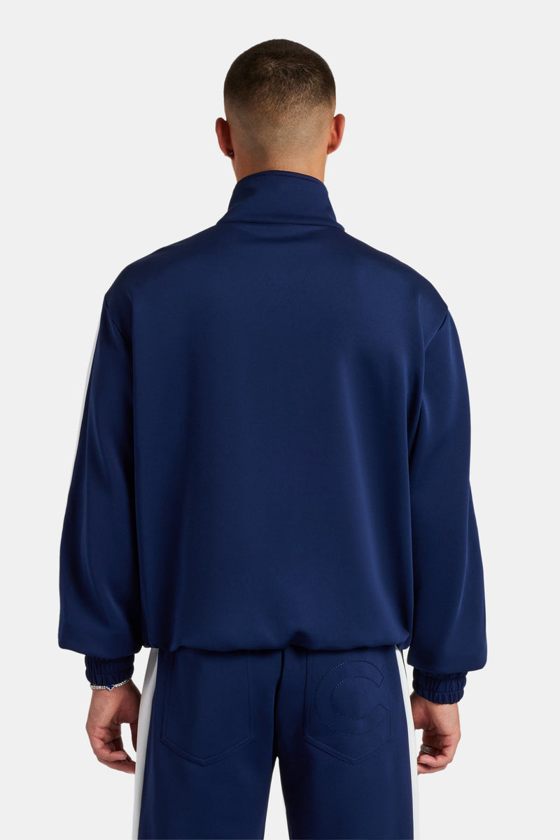 Contrast Panel Track Jacket - Navy