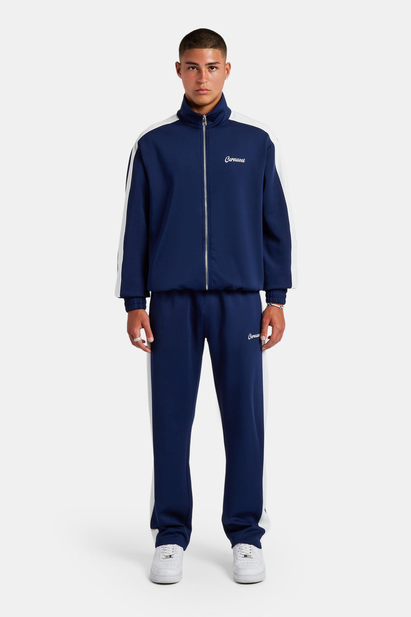 Contrast Panel Tracksuit - Navy