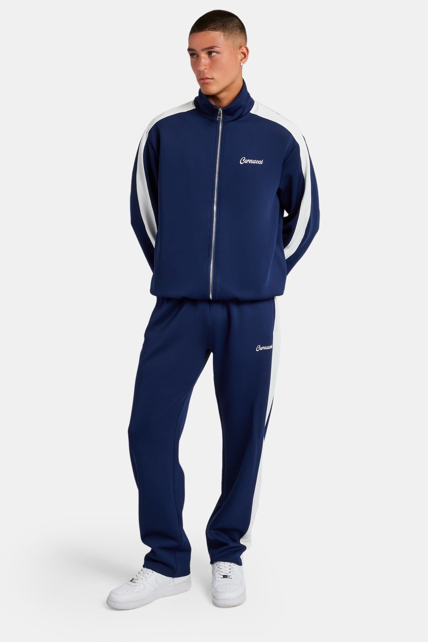 Contrast Panel Tracksuit - Navy | Mens Sets | Shop Tracksuits at