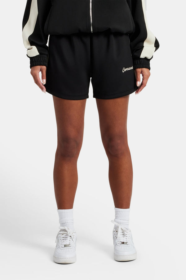 Womens Contrast Panel Shorts - Black