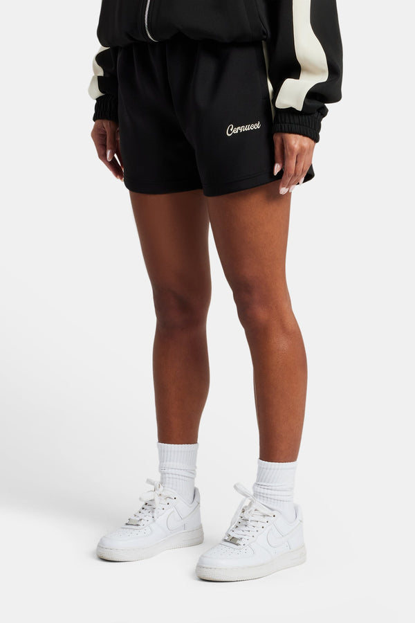 Womens Contrast Panel Shorts - Black