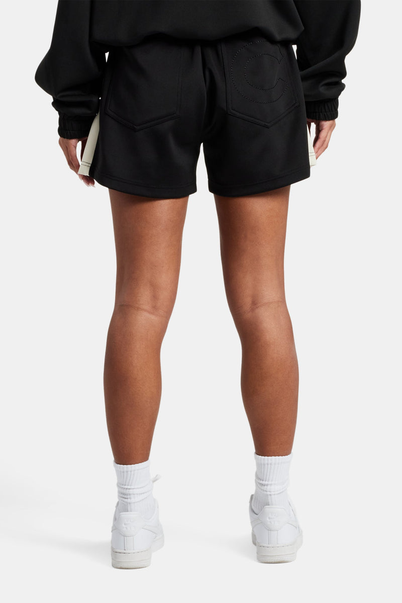 Womens Contrast Panel Shorts - Black