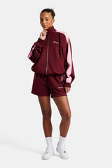 Womens Contrast Panel Track Jacket - Burgundy