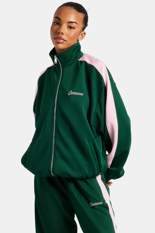 Contrast Panel Track Jacket - Green