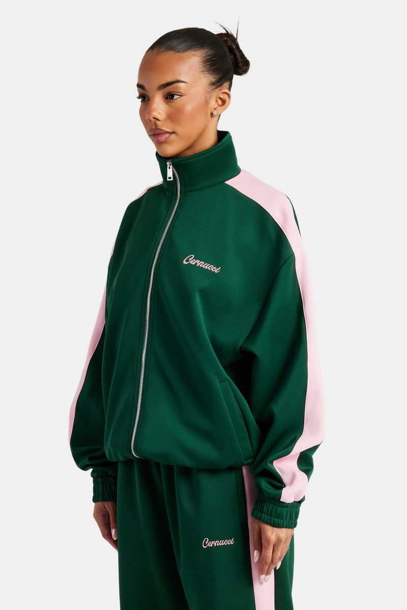 Contrast Panel Track Jacket - Green