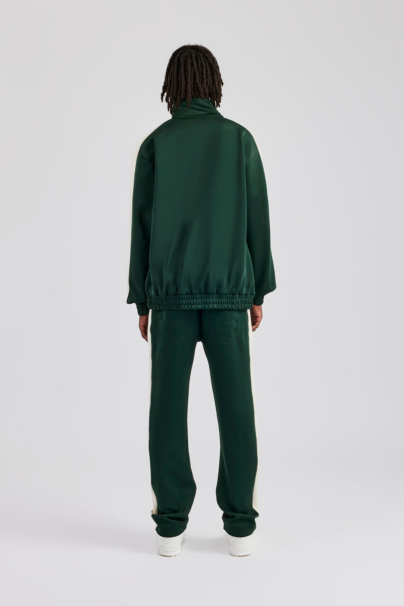 Contrast Panel Tracksuit - Forest Green