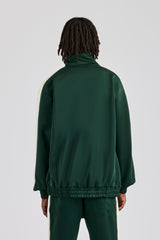 Contrast Panel Track Jacket - Forest Green