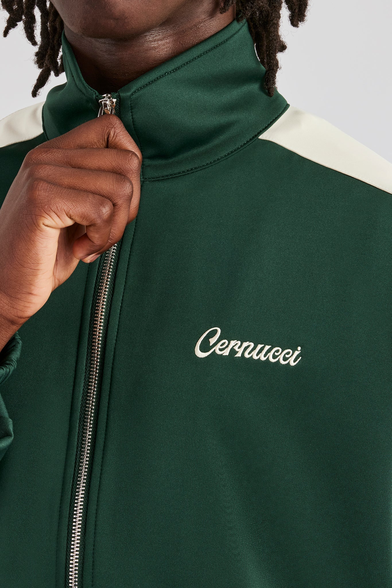 Contrast Panel Track Jacket - Forest Green | Mens Outerwear | Shop