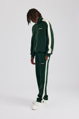 Contrast Panel Track Jacket - Forest Green