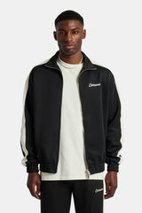 Contrast Panel Track Jacket - Black