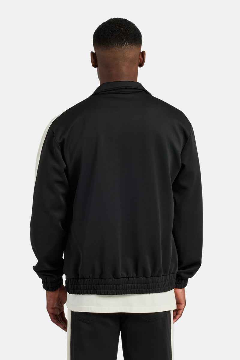 Contrast Panel Track Jacket - Black