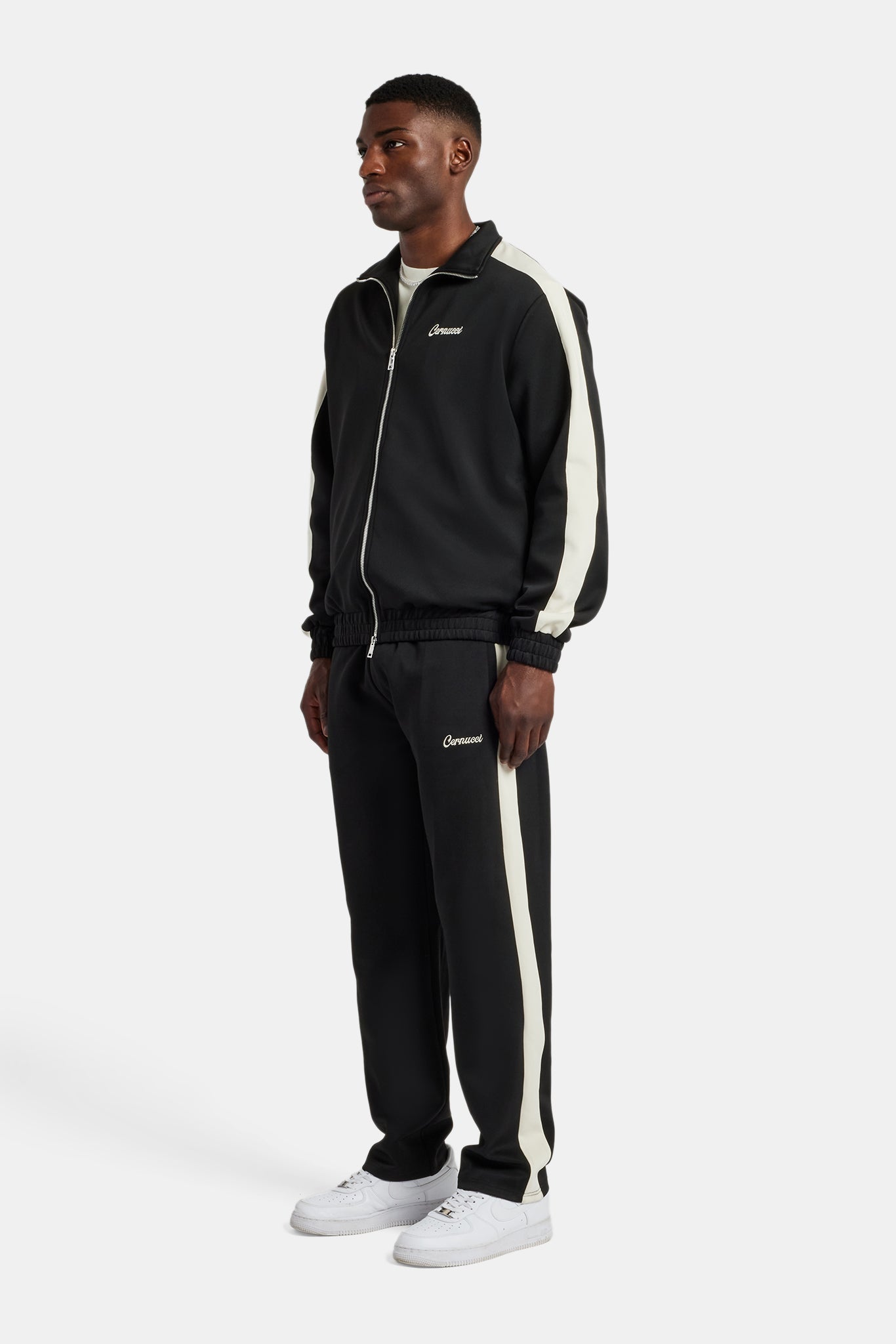 Black Contrast Panel Tracksuit | Mens Sets | Shop Tracksuits at
